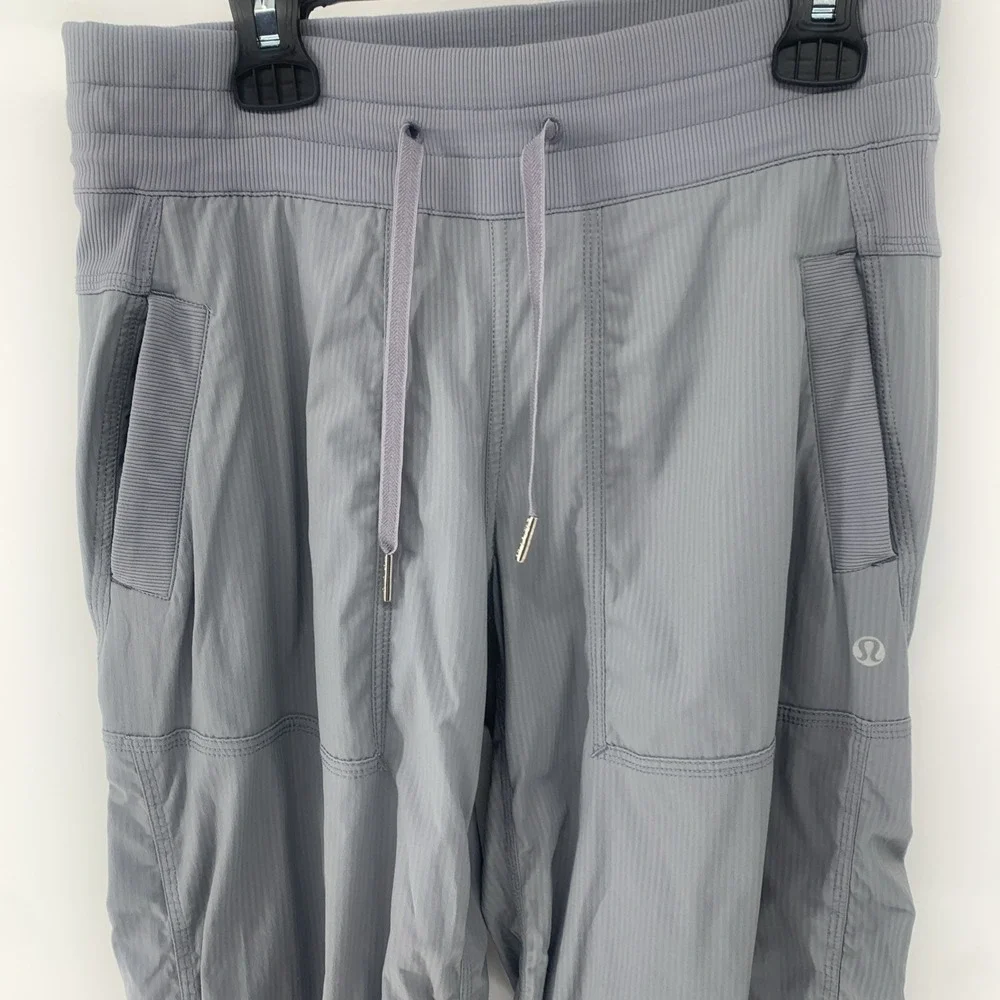 Lululemon Women's Pants Studio Ruched Gray  Size 4 Drawstring Hem Athletic